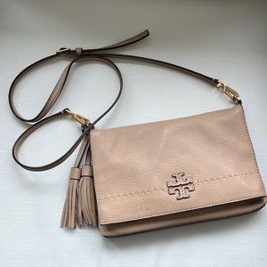Tory Burch Mcgraw pink foldover crossbody